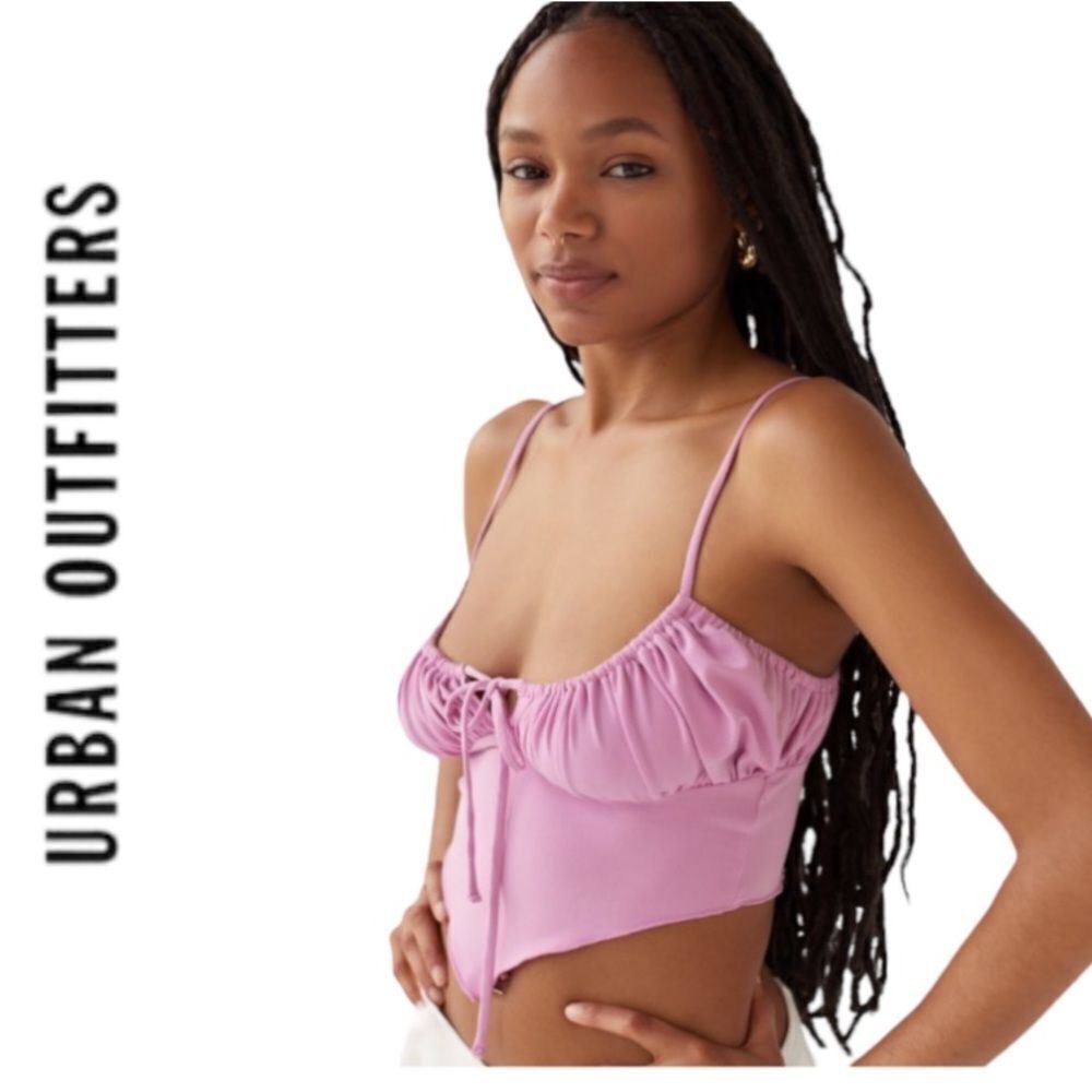 NEW UO Urban Outfitters Capri Pink Hanky Hem Cami Top S